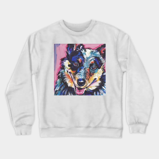 Australian Cattle Dog Bright colorful pop dog art Crewneck Sweatshirt by bentnotbroken11